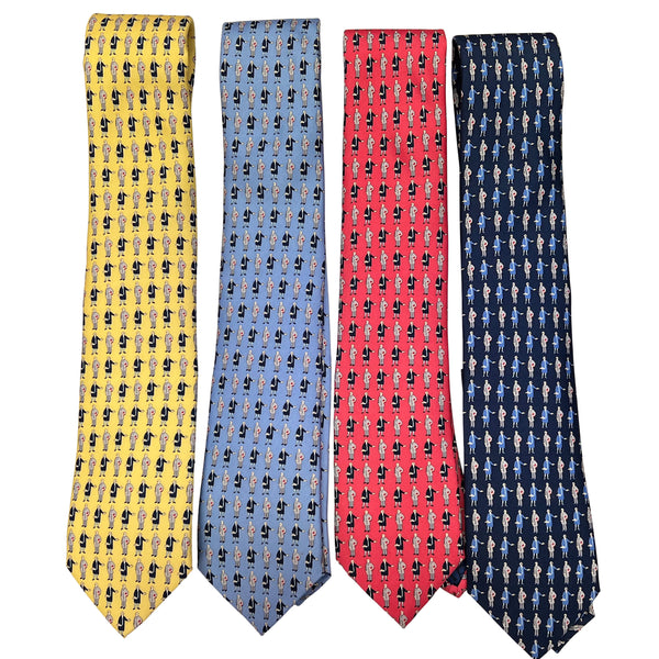 George and Bob Ties - Yellow, Light Blue, Red, Navy