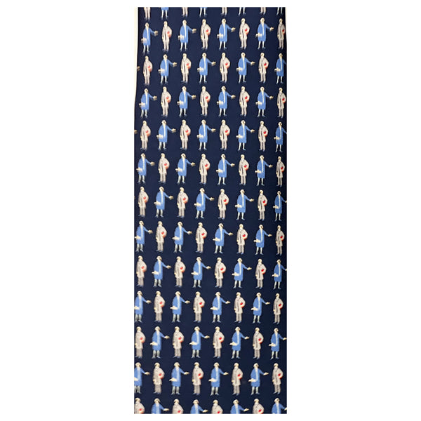 George and Bob Navy Tie