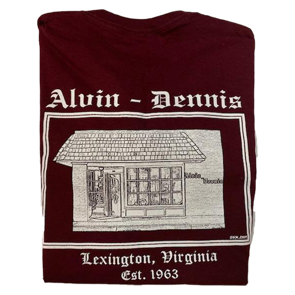 AD Long Sleeve T Shirt in Burgundy