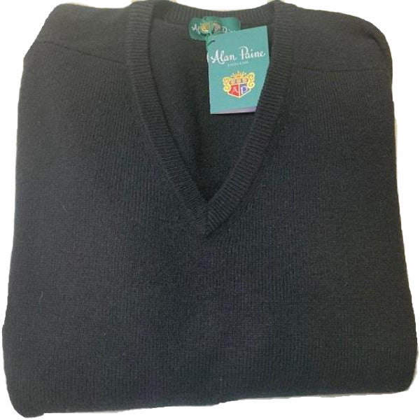 Alan Paine Hampshire V Neck Sweater Black