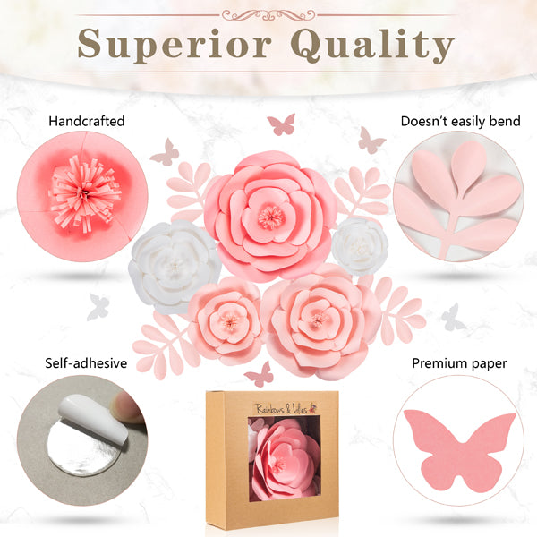 Rainbows & Lilies 3D Paper Flowers Decorations for Wall