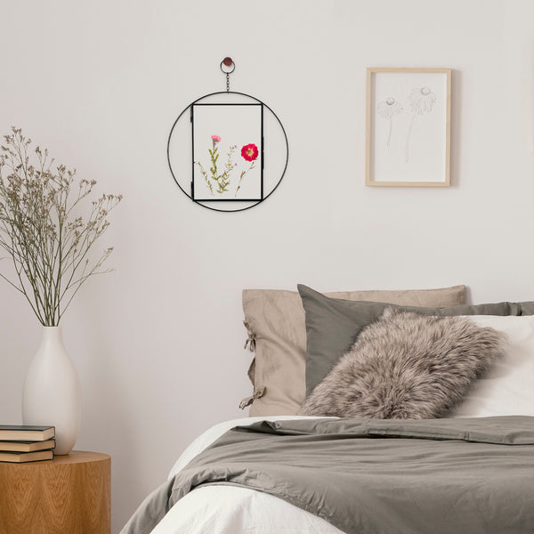 Rainbows & Lilies Hanging Glass Frame with Pressed Flowers