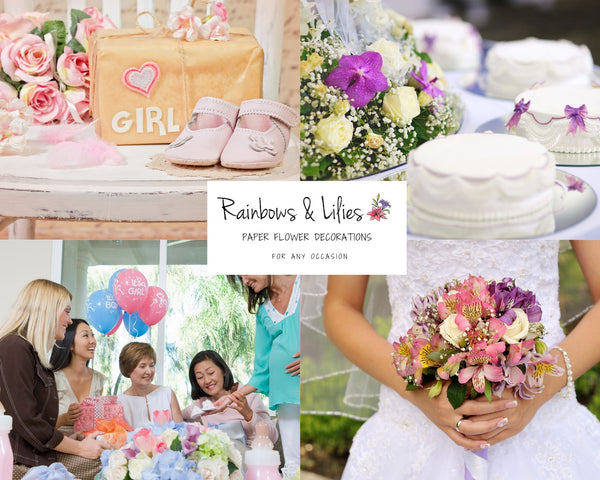 Rainbows & Lilies Paper Flower Decorations