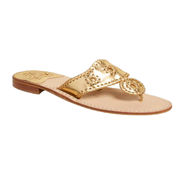 Gold Jack Rogers Flat Sandal