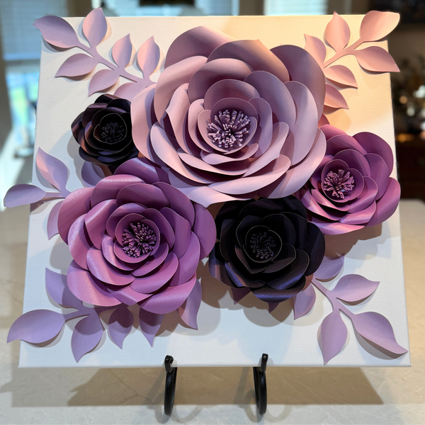 Rainbows & Lilies Purple Paper Flowers  3D Decor