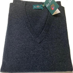 Alan Paine Hampshire V Neck Sweater Charcoal