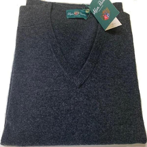 Alan Paine Hampshire V Neck Sweater Charcoal