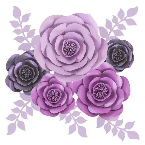 Purple Paper Flower Decorations for Wall