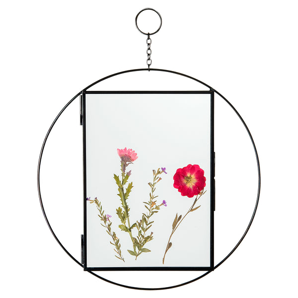 Rainbows & Lilies Hanging Glass Frame with Pressed Flowers