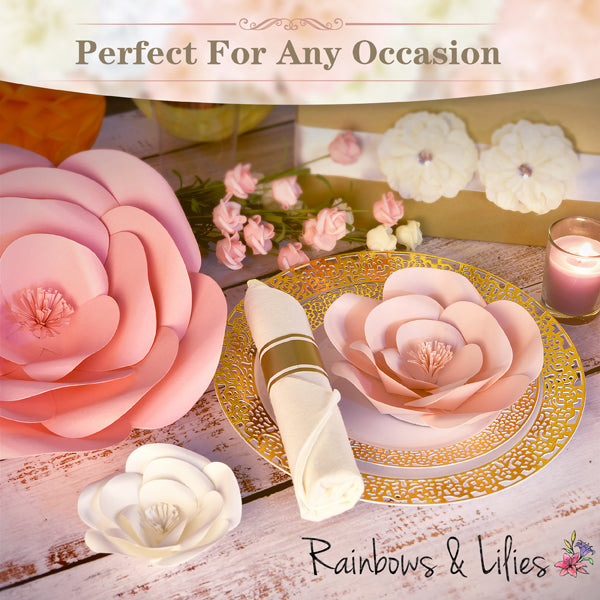Rainbows & Lilies 3D Paper Flowers Decorations for Wall